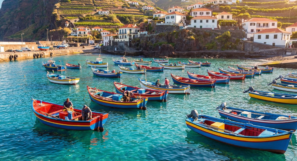 Harbor view over Câmara de Lobos, Madeira